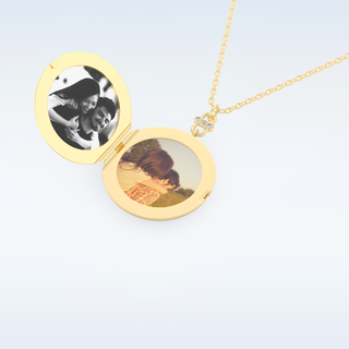 Image Engraved Round Shape Pendant in Solid Gold or Silver 10