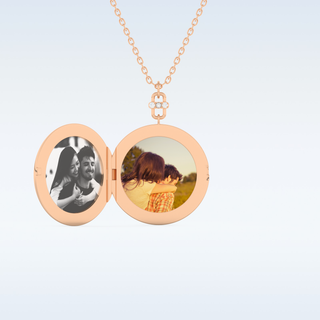 Image Engraved Round Shape Pendant in Solid Gold or Silver 11