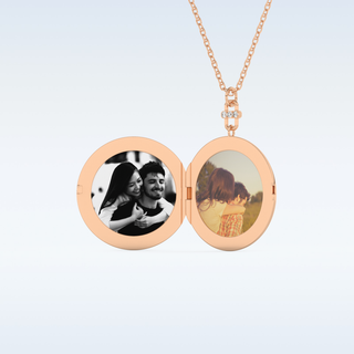Image Engraved Round Shape Pendant in Solid Gold or Silver 12
