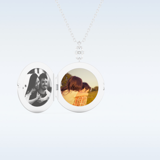 Image Engraved Round Shape Pendant in Solid Gold or Silver 1