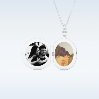 Image Engraved Round Shape Pendant in Solid Gold or Silver 2