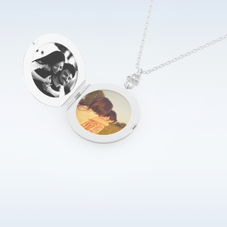 Image Engraved Round Shape Pendant in Solid Gold or Silver 5