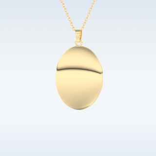 Image and Fingerprint Engraved Round Shape Pendant in Solid Gold or Silver 9