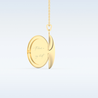 Image and Name Engraved Round Shape Pendant in Solid Gold or Silver 8