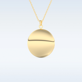 Image and Name Engraved Round Shape Pendant in Solid Gold or Silver 9