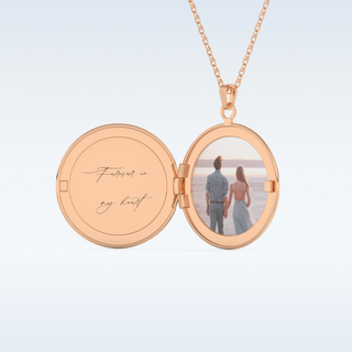 Image and Name Engraved Round Shape Pendant in Solid Gold or Silver 12