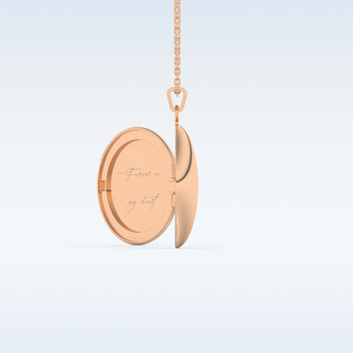 Image and Name Engraved Round Shape Pendant in Solid Gold or Silver 13
