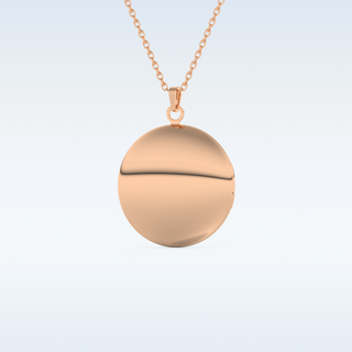 Image and Name Engraved Round Shape Pendant in Solid Gold or Silver 14