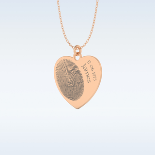 Name and FingerPrint Engraved Pendant in Solid Gold or Silver 12
