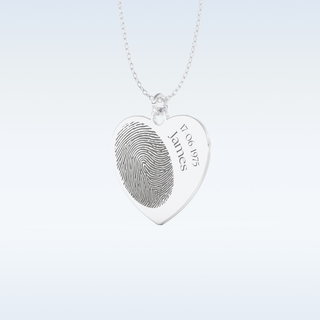 Name and FingerPrint Engraved Pendant in Solid Gold or Silver 2