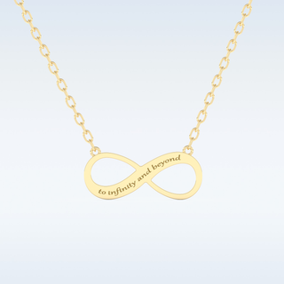Name Engraved Infinity Pendant in Solid Gold or Silver 6
