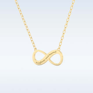 Name Engraved Infinity Pendant in Solid Gold or Silver 7