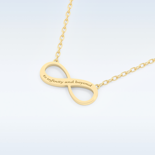 Name Engraved Infinity Pendant in Solid Gold or Silver 10