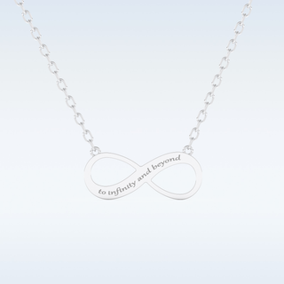 Name Engraved Infinity Pendant in Solid Gold or Silver 1