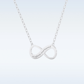 Name Engraved Infinity Pendant in Solid Gold or Silver 2