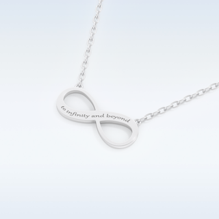 Name Engraved Infinity Pendant in Solid Gold or Silver 5