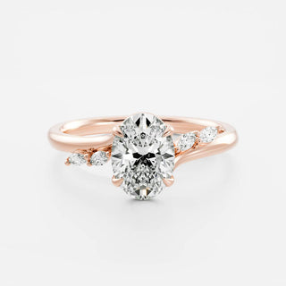 Oval Three Stone Lab Grown Diamond Engagement Ring
