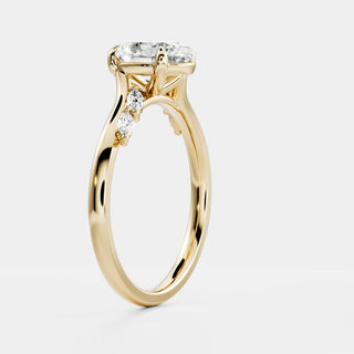 Oval Three Stone Lab Grown Diamond Engagement Ring