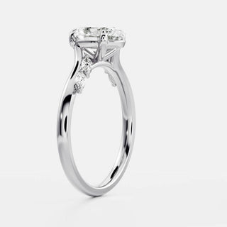 Oval Three Stone Lab Grown Diamond Engagement Ring