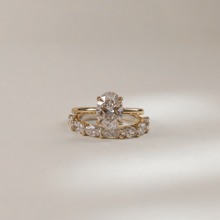 Oval Three Stone Lab Grown Diamond Engagement Ring