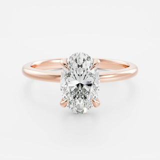 Oval Three Stone Lab Grown Diamond Engagement Ring
