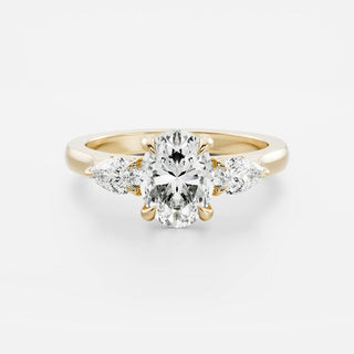 Oval Three Stone Lab Grown Diamond Engagement Ring