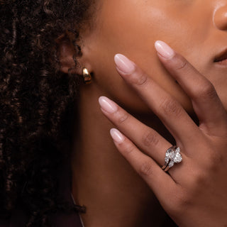 Oval Three Stone Lab Grown Diamond Engagement Ring