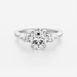 Oval Three Stone Lab Grown Diamond Engagement Ring