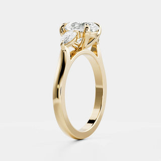 Oval Three Stone Lab Grown Diamond Engagement Ring