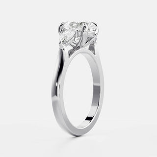 Oval Three Stone Lab Grown Diamond Engagement Ring