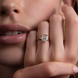 Oval Three Stone Lab Grown Diamond Engagement Ring