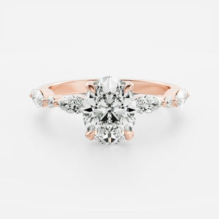 Oval Three Stone Lab Grown Diamond Engagement Ring