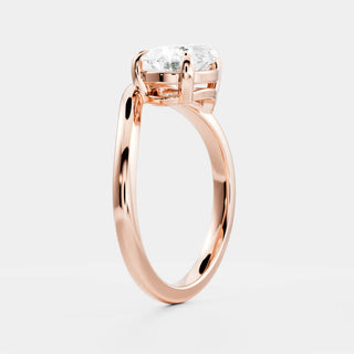 Oval Three Stone Lab Grown Diamond Engagement Ring