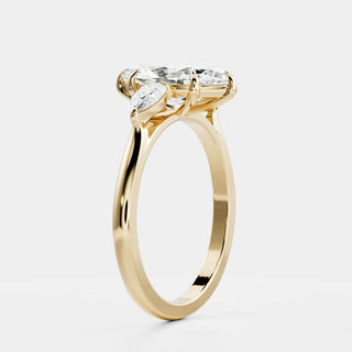 Oval Three Stone Lab Grown Diamond Engagement Ring