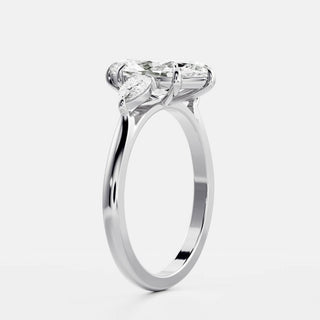 Oval Three Stone Lab Grown Diamond Engagement Ring