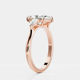 Oval Three Stone Lab Grown Diamond Engagement Ring