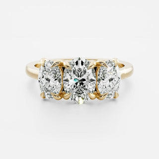Oval Three Stone Lab Grown Diamond Engagement Ring