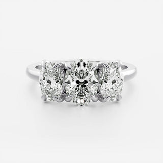 Oval Three Stone Lab Grown Diamond Engagement Ring