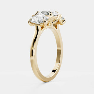 Oval Three Stone Lab Grown Diamond Engagement Ring