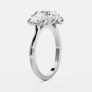 Oval Three Stone Lab Grown Diamond Engagement Ring