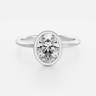 Oval Three Stone Lab Grown Diamond Engagement Ring