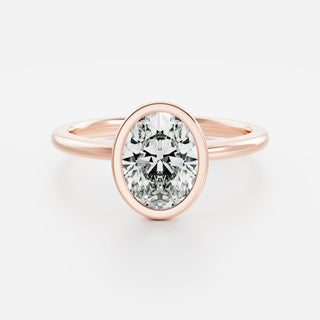 Oval Three Stone Lab Grown Diamond Engagement Ring