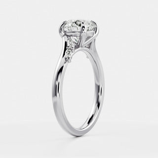 Oval Three Stone Lab Grown Diamond Engagement Ring
