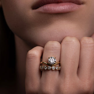 Oval Three Stone Lab Grown Diamond Engagement Ring