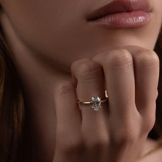 Oval Three Stone Lab Grown Diamond Engagement Ring