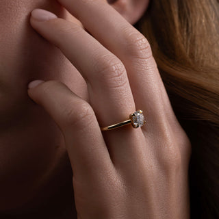Oval Three Stone Lab Grown Diamond Engagement Ring
