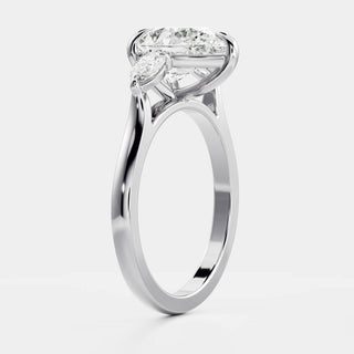 Oval Three Stone Lab Grown Diamond Engagement Ring