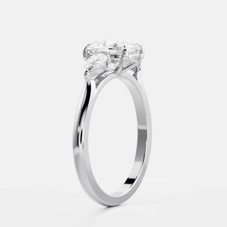 Oval Three Stone Lab Grown Diamond Engagement Ring