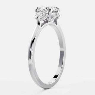 Oval Three Stone Lab Grown Diamond Engagement Ring
