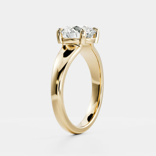 Oval Three Stone Lab Grown Diamond Engagement Ring